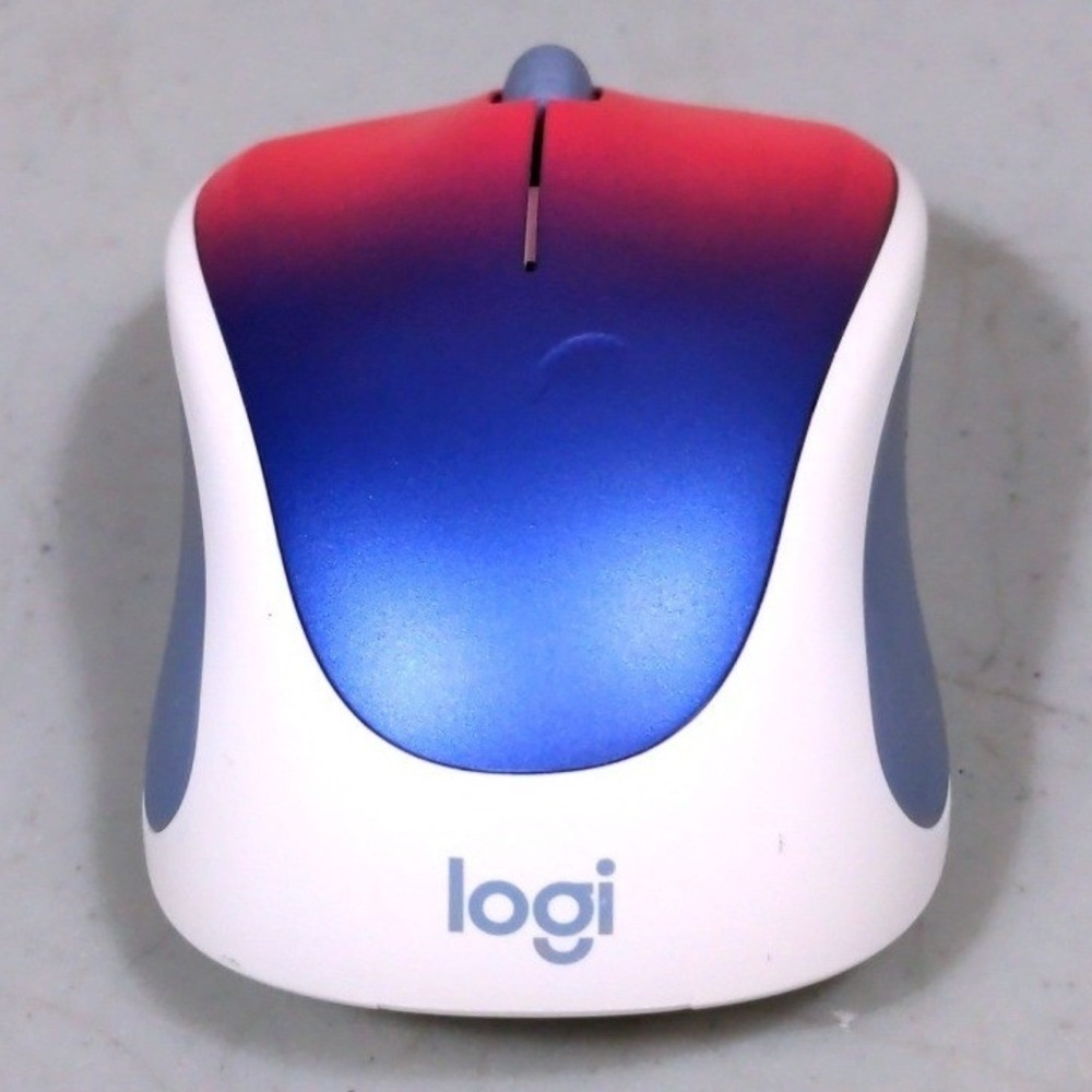 Logitech M317 Wireless Mouse Red Blue Ombre Gradient Optical USB Laptop Computer